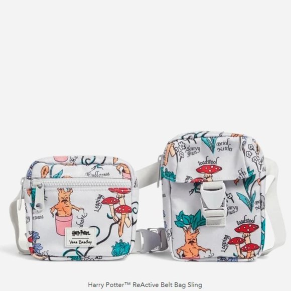 Vera Bradley Handbags - Vera Bradley Harry Potter Herbology Ditsy Mushroom Toadstool Plant Fanny Bag NWT